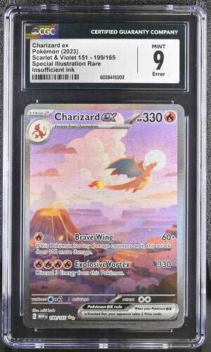 CGC 9 CHARIZARD ex Special Illustration Rare – 2023 Pokémon Scarlet & Violet 151 – Error: Insufficient Ink_ - TCG TREASURY