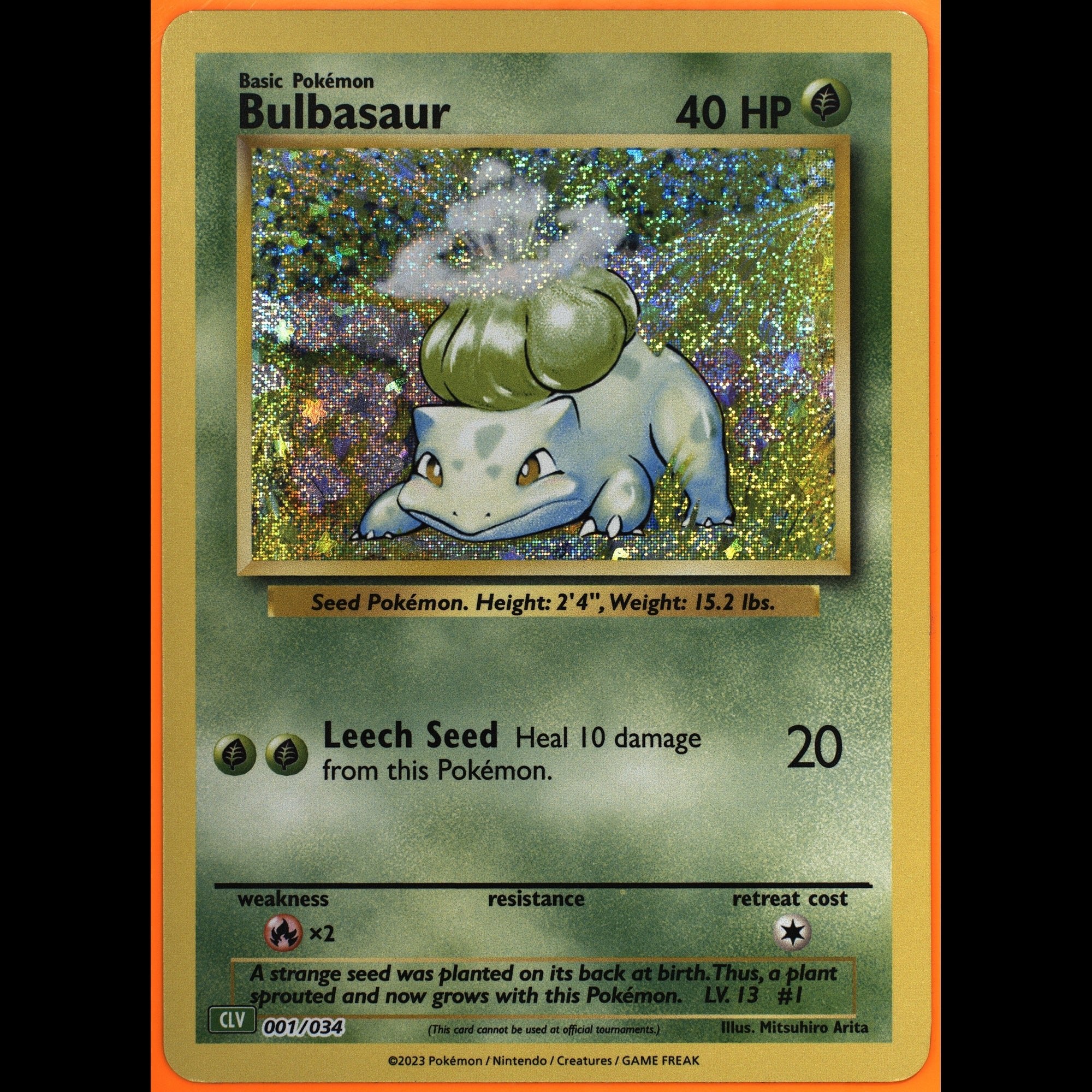 TAG 10 GEM MT Bulbasaur Common 2023 Pokémon Pokemon TCG Classic 001/165_TCGS7153889 - TCG TREASURY