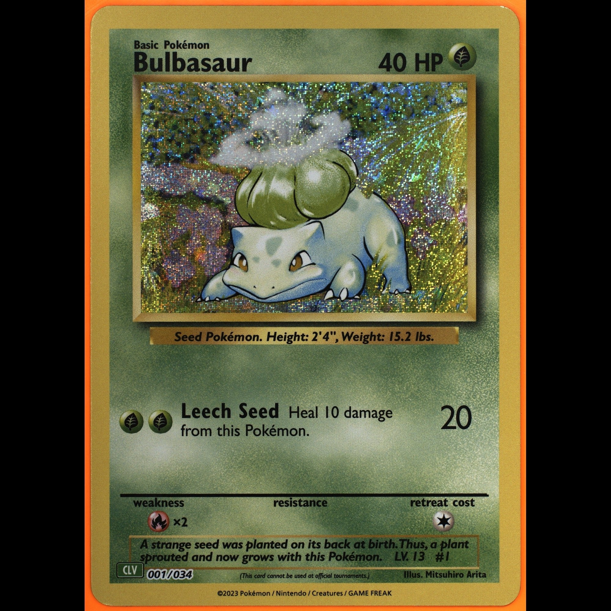 TAG 10 GEM MT Bulbasaur Common 2023 Pokémon Pokemon TCG Classic 001/165_TCGQ8611014 - TCG TREASURY