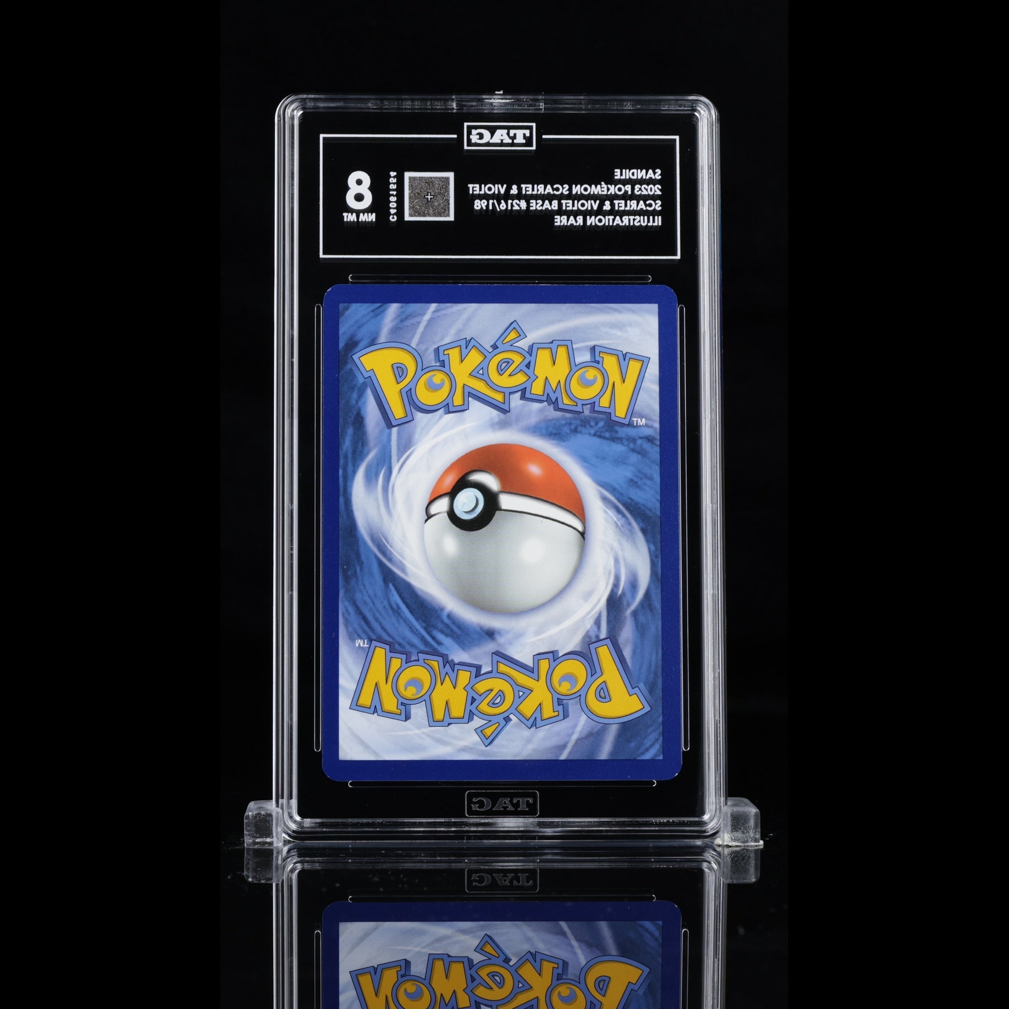 TAG 8.0 NM MT Sandile 2023 Pokémon Pokemon Scarlet & Violet 216_TCGC4061554 - TCG TREASURY