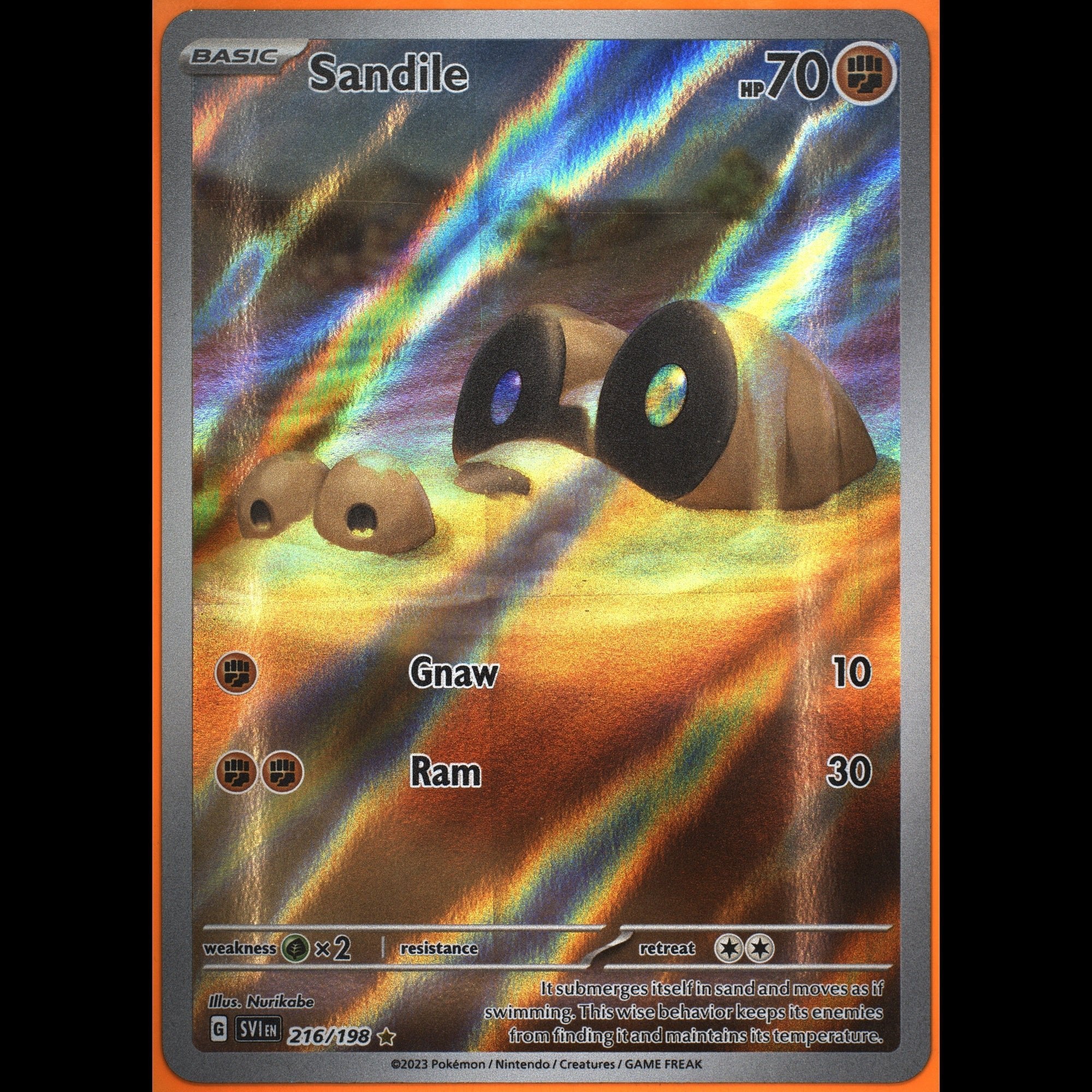 TAG 8.0 NM MT Sandile 2023 Pokémon Pokemon Scarlet & Violet 216_TCGC4061554 - TCG TREASURY