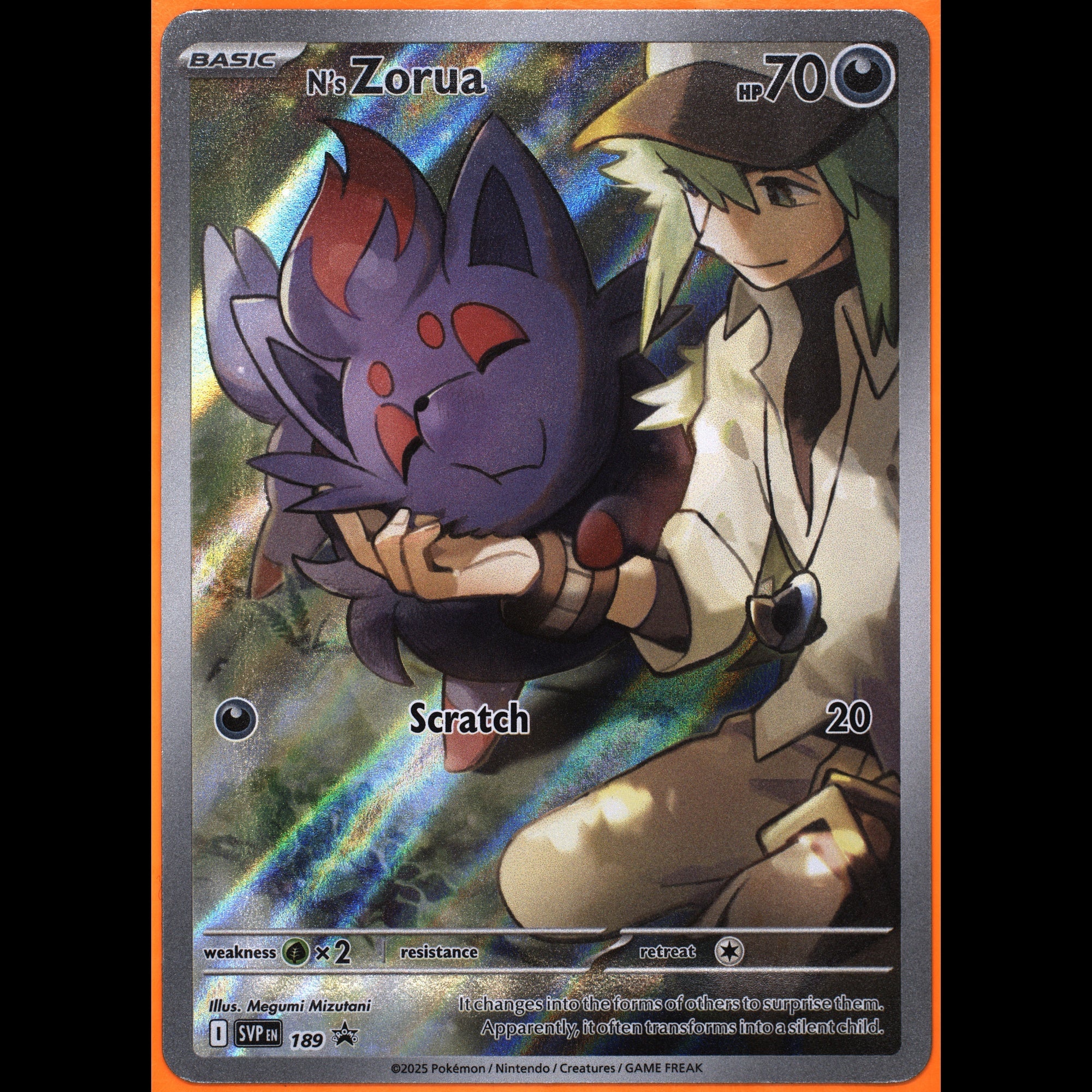 TAG 8.5 NM MT N's Zorua 2025 Pokémon Pokemon Scarlet & Violet Black Star Promos 189 _TCGW5878061 - TCG TREASURY
