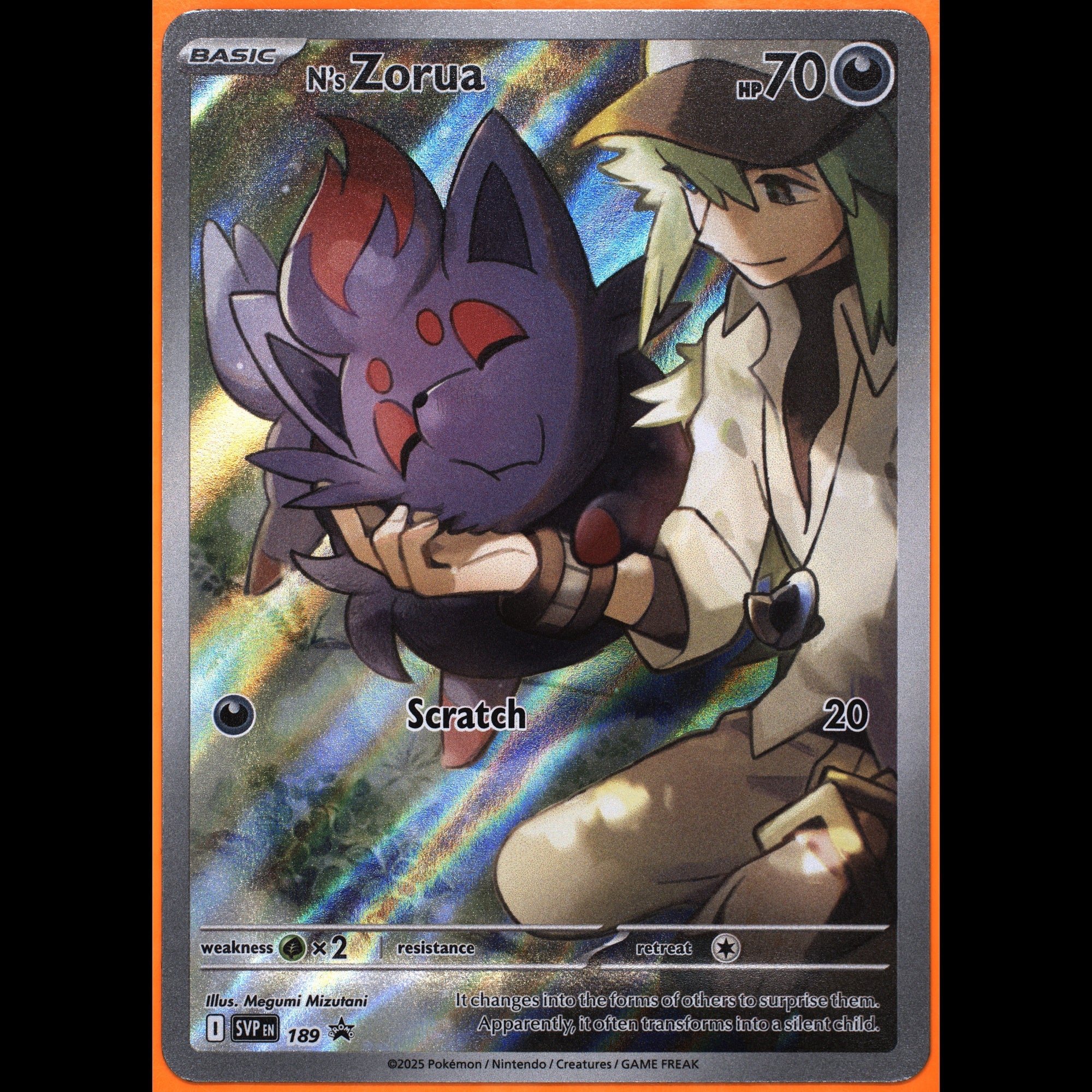 TAG 8.5 NM MT N's Zorua 2025 Pokémon Pokemon Scarlet & Violet Black Star Promos 189 _TCGT1955067 - TCG TREASURY