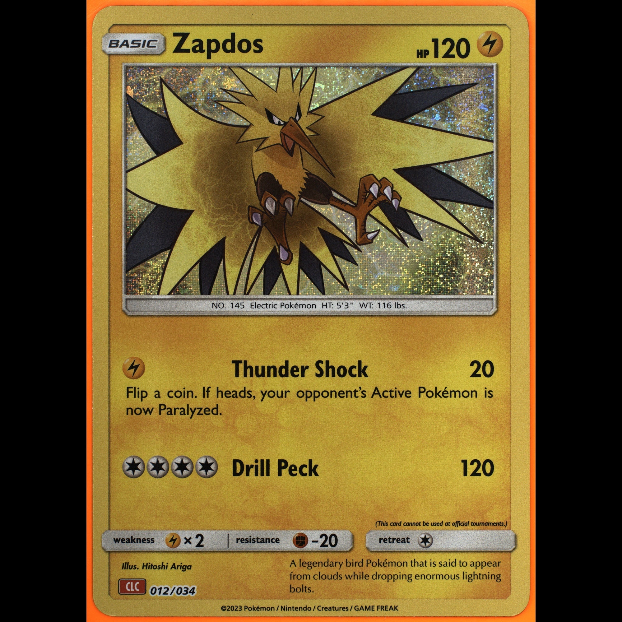 TAG 8.5 NM MT Zapdos 2023 Pokémon Pokemon TCG Classic 012_TCGK3600127 - TCG TREASURY