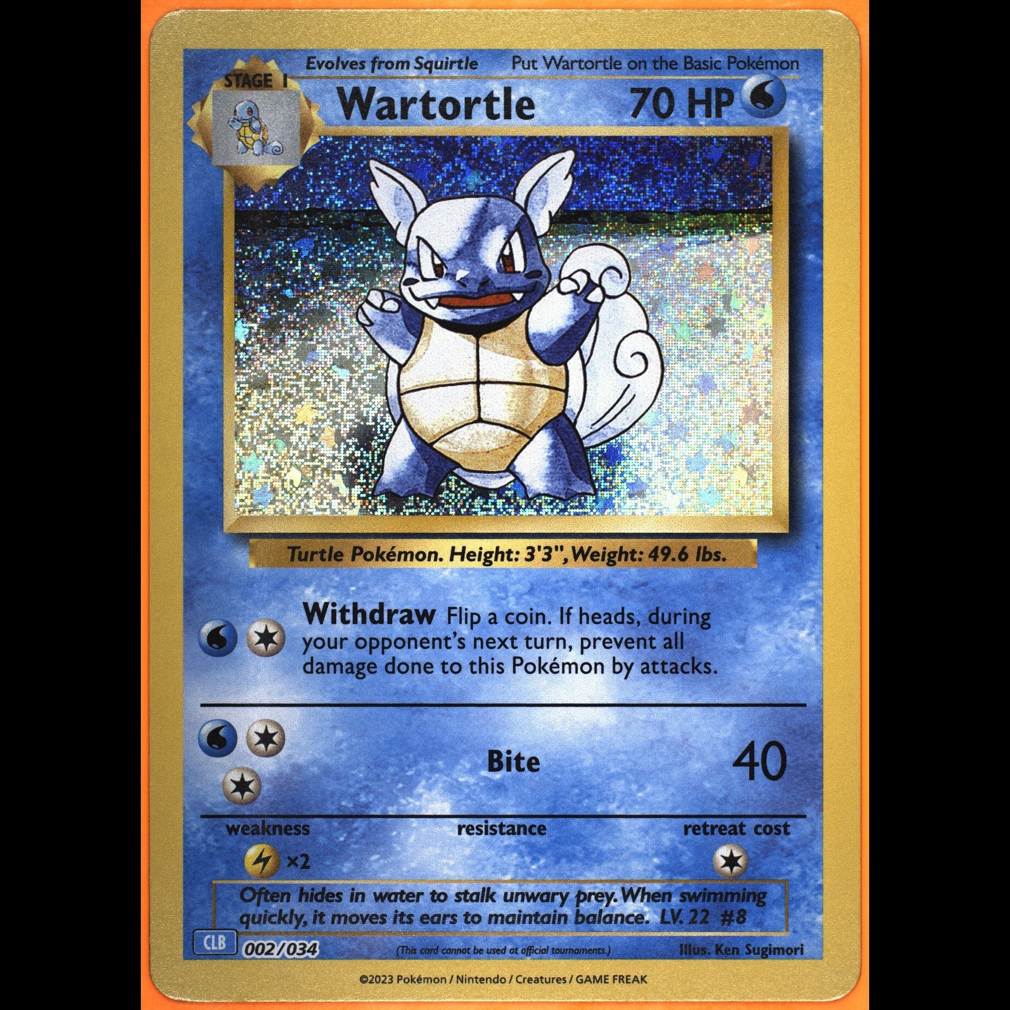 TAG 9.0 MINT Wartortle Classic Collection 2023 Pokémon Pokemon TCG Classic 002/034_TCGK7006043 - TCG TREASURY