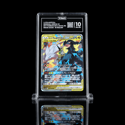 TAG 10 GEM MINT RESHIRAM & ZEKROM GX 2019 POKÉMON DREAM LEAGUE 036/049_ - TCG TREASURY