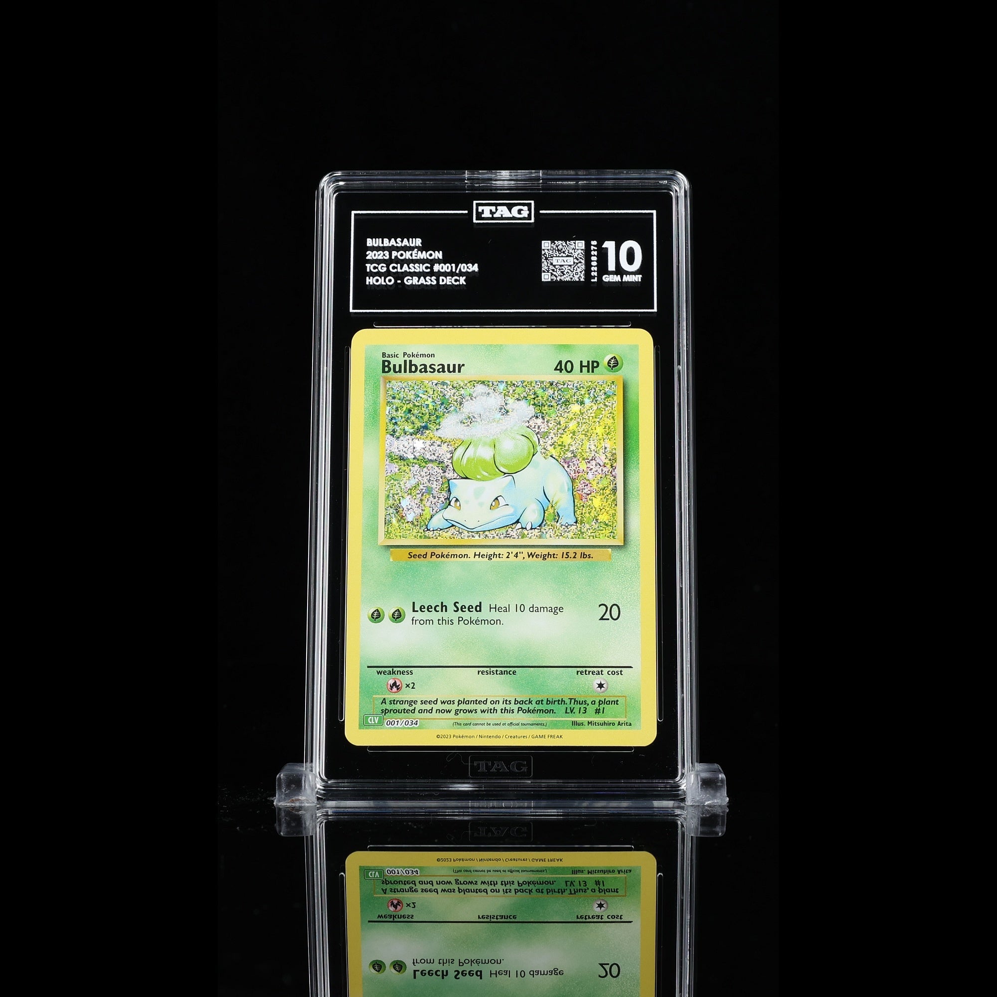 TAG 10 GEM MT Bulbasaur Common 2023 Pokémon Pokemon TCG Classic 001/165_TCGL2268275 - TCG TREASURY