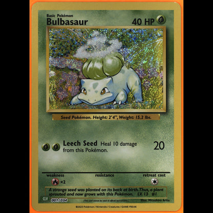 TAG 10 GEM MT Bulbasaur Common 2023 Pokémon Pokemon TCG Classic 001/165_TCGQ8611014 - TCG TREASURY