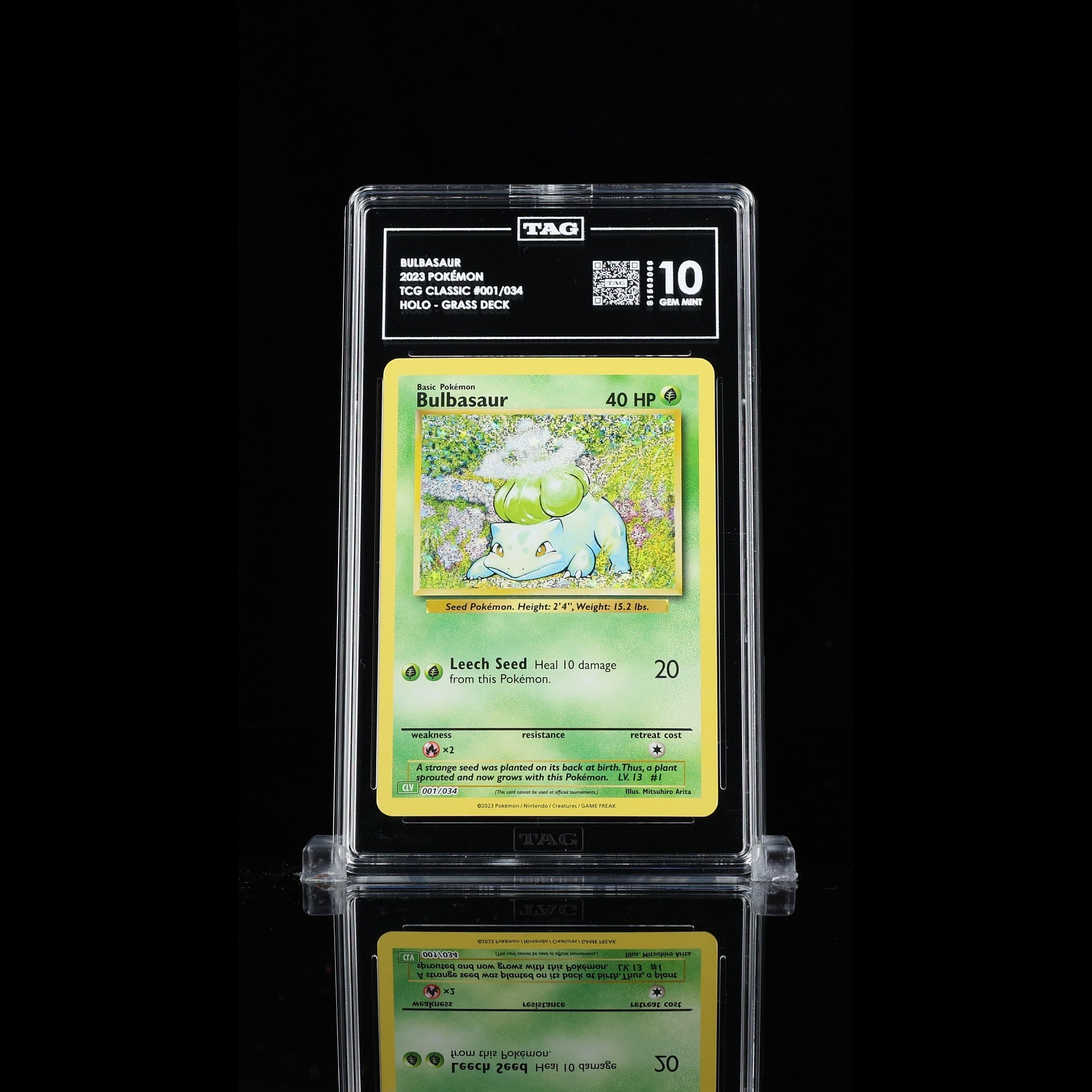 TAG 10 GEM MT Bulbasaur Common 2023 Pokémon Pokemon TCG Classic 001/165_TCGS1563068 - TCG TREASURY