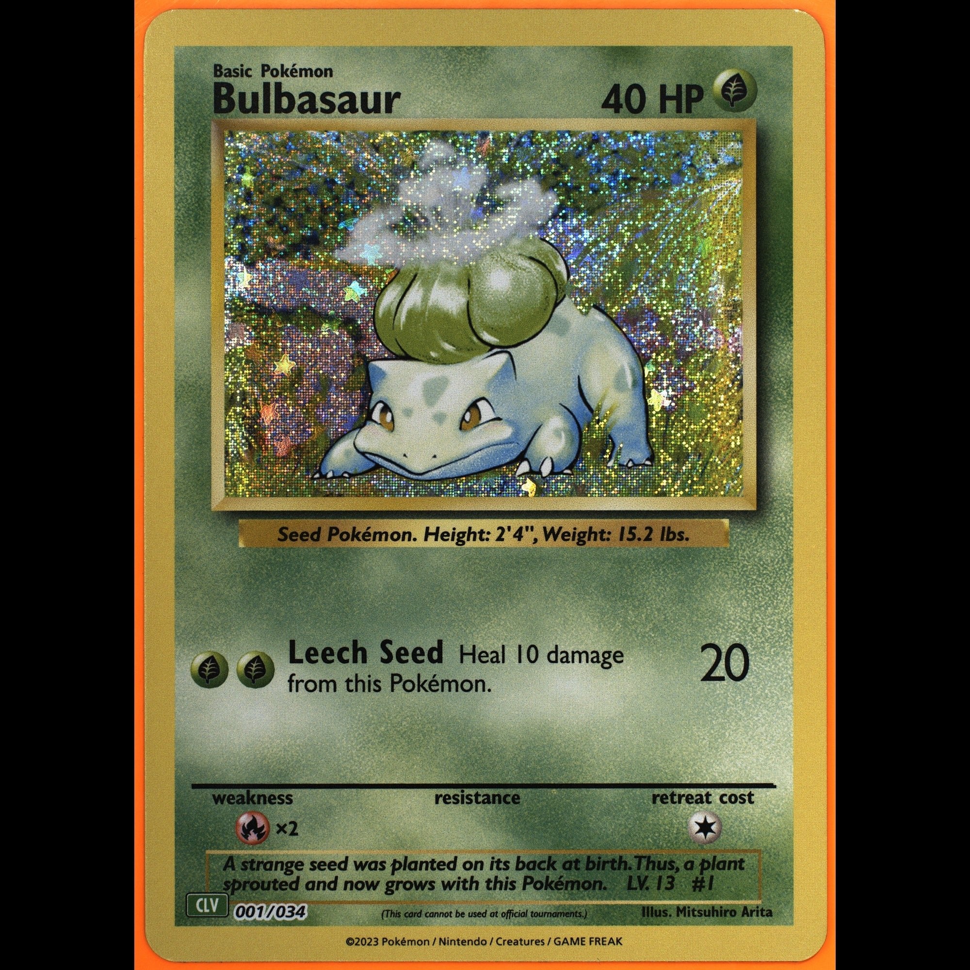 TAG 10 GEM MT Bulbasaur Common 2023 Pokémon Pokemon TCG Classic 001/165_TCGL2268275 - TCG TREASURY