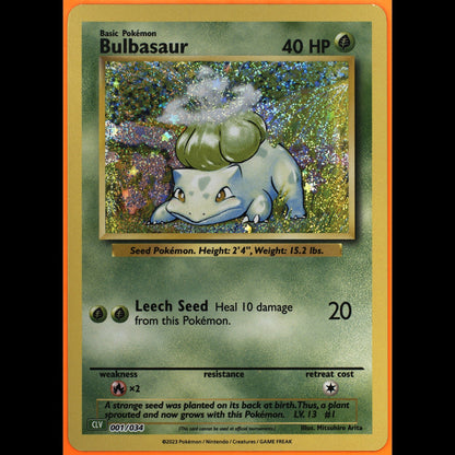 TAG 10 GEM MT Bulbasaur Common 2023 Pokémon Pokemon TCG Classic 001/165_TCGL2268275 - TCG TREASURY