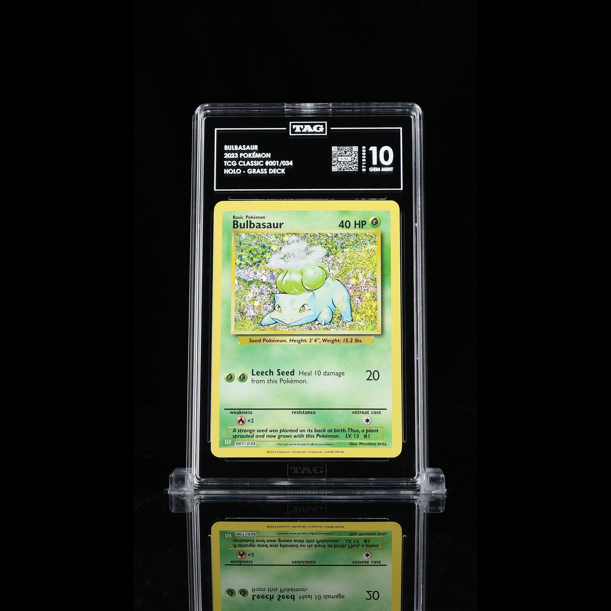 TAG 10 GEM MT Bulbasaur Common 2023 Pokémon Pokemon TCG Classic 001/165_TCGS7153889 - TCG TREASURY