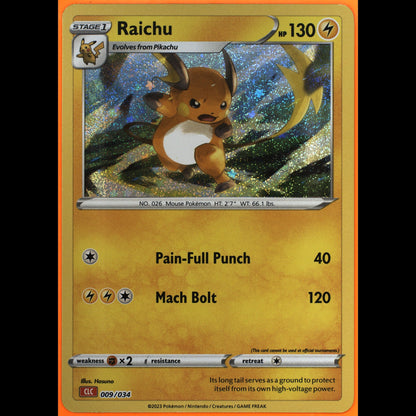 TAG 10 GEM MT Raichu Classic Collection 2023 Pokémon Pokemon TCG Classic 009/034_TCGX4336658 - TCG TREASURY