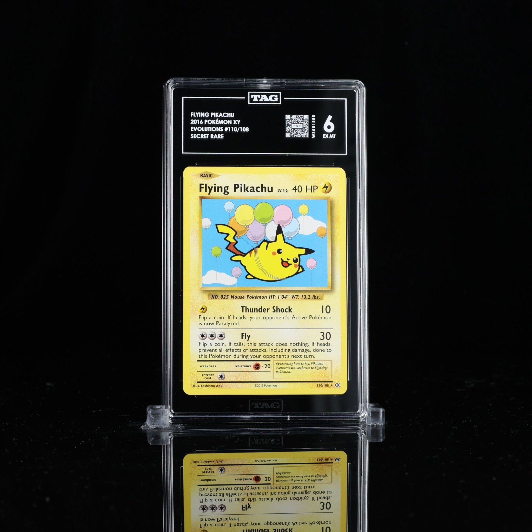 TAG 6 EX MT Flying Pikachu – 2016 Pokémon XY Evolutions Secret Rare #110/108_W3951888 - TCG TREASURY