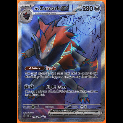 TAG 8.5 NM MT N's Zoroark ex 2025 Pokémon Pokemon Scarlet & Violet 175_TCGT1678145 - TCG TREASURY