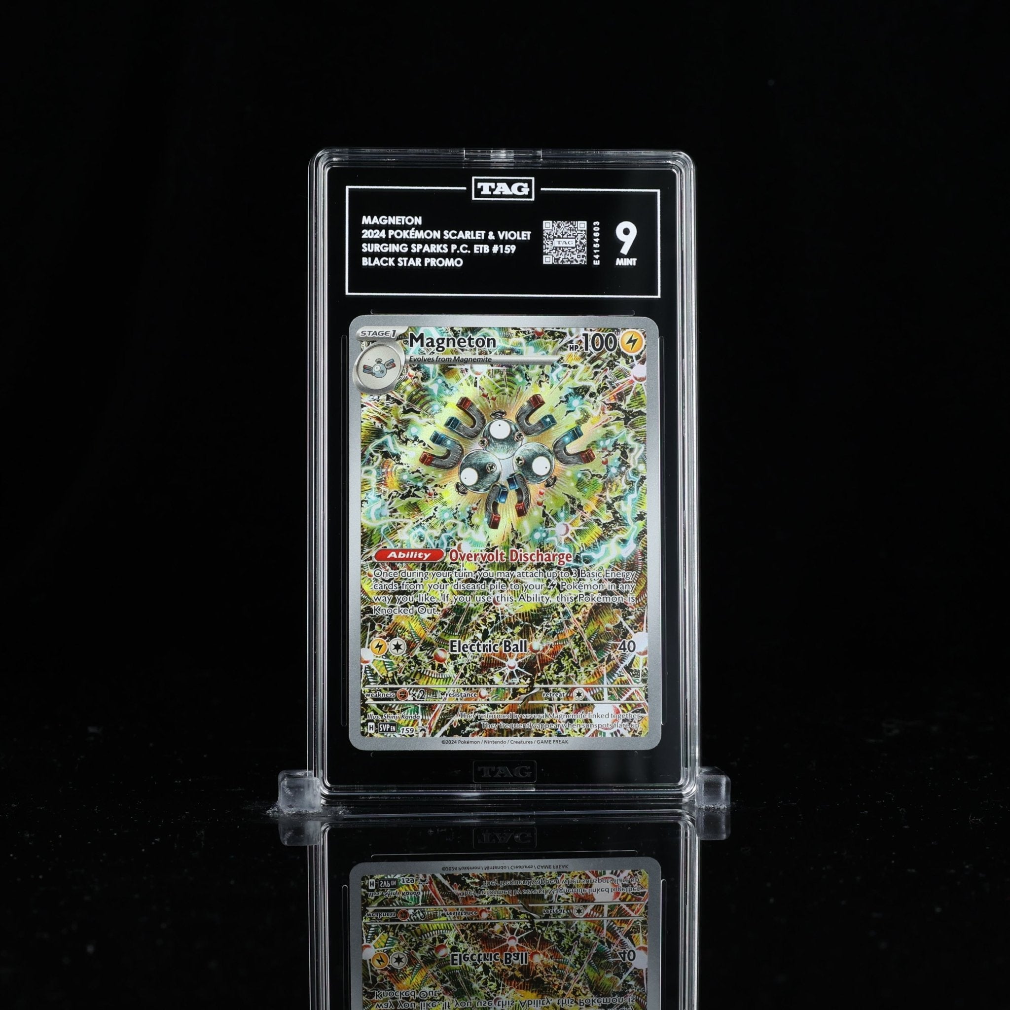TAG 9 MINT Magneton – 2024 Pokémon Scarlet & Violet Black Star Promos Surging Sparks Elite Trainer Box #159_E4154603 - TCG TREASURY