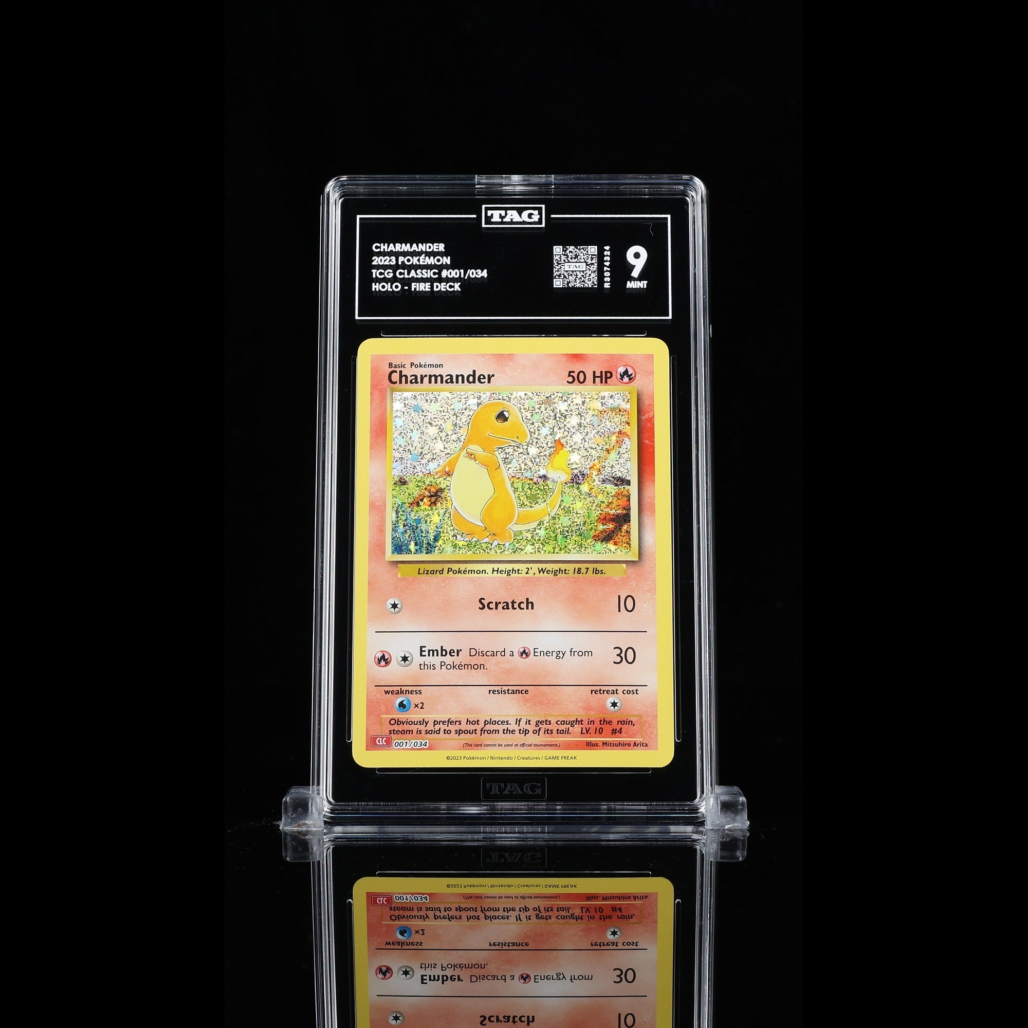 TAG 9.0 MINT Charmander Classic Collection 2023 Pokémon Pokemon TCG Classic 001/034_TCGR3074324 - TCG TREASURY