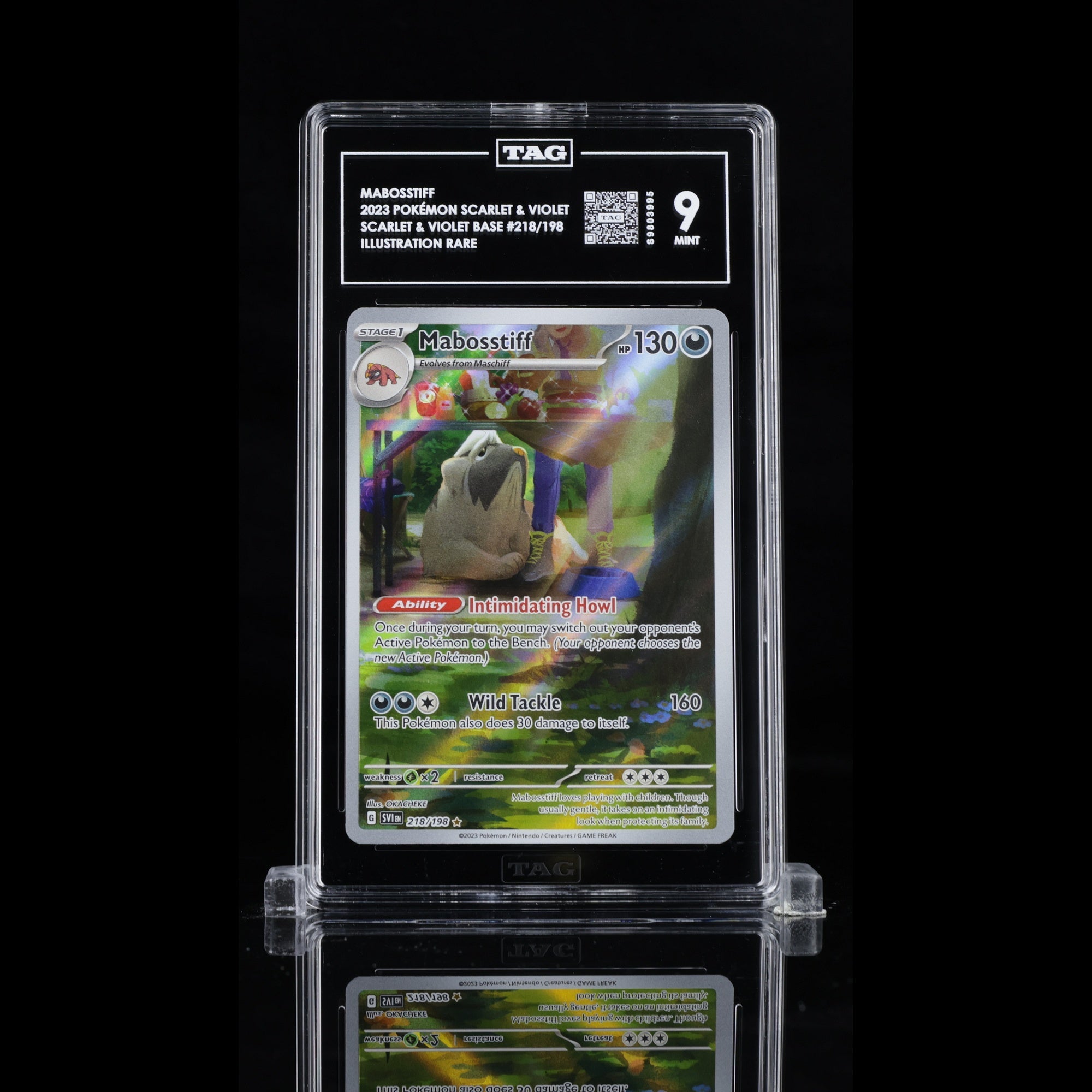 TAG 9.0 MINT Mabosstiff 2023 Pokémon Pokemon Scarlet & Violet 218_TCGS9803995 - TCG TREASURY