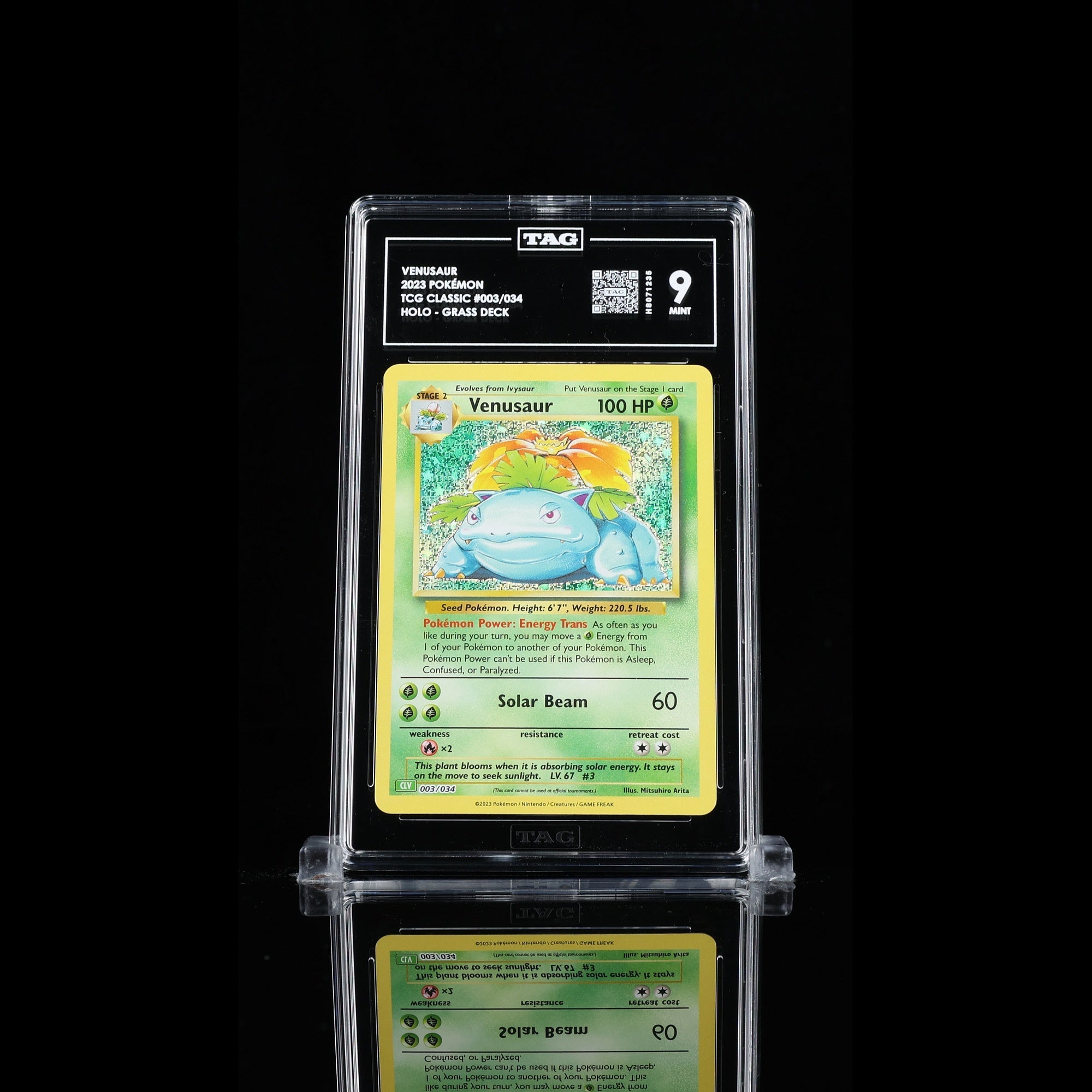 TAG 9.0 MINT Venusaur Double Rare 2023 Pokémon Pokemon TCG Classic 003/165_TCGH8071235 - TCG TREASURY