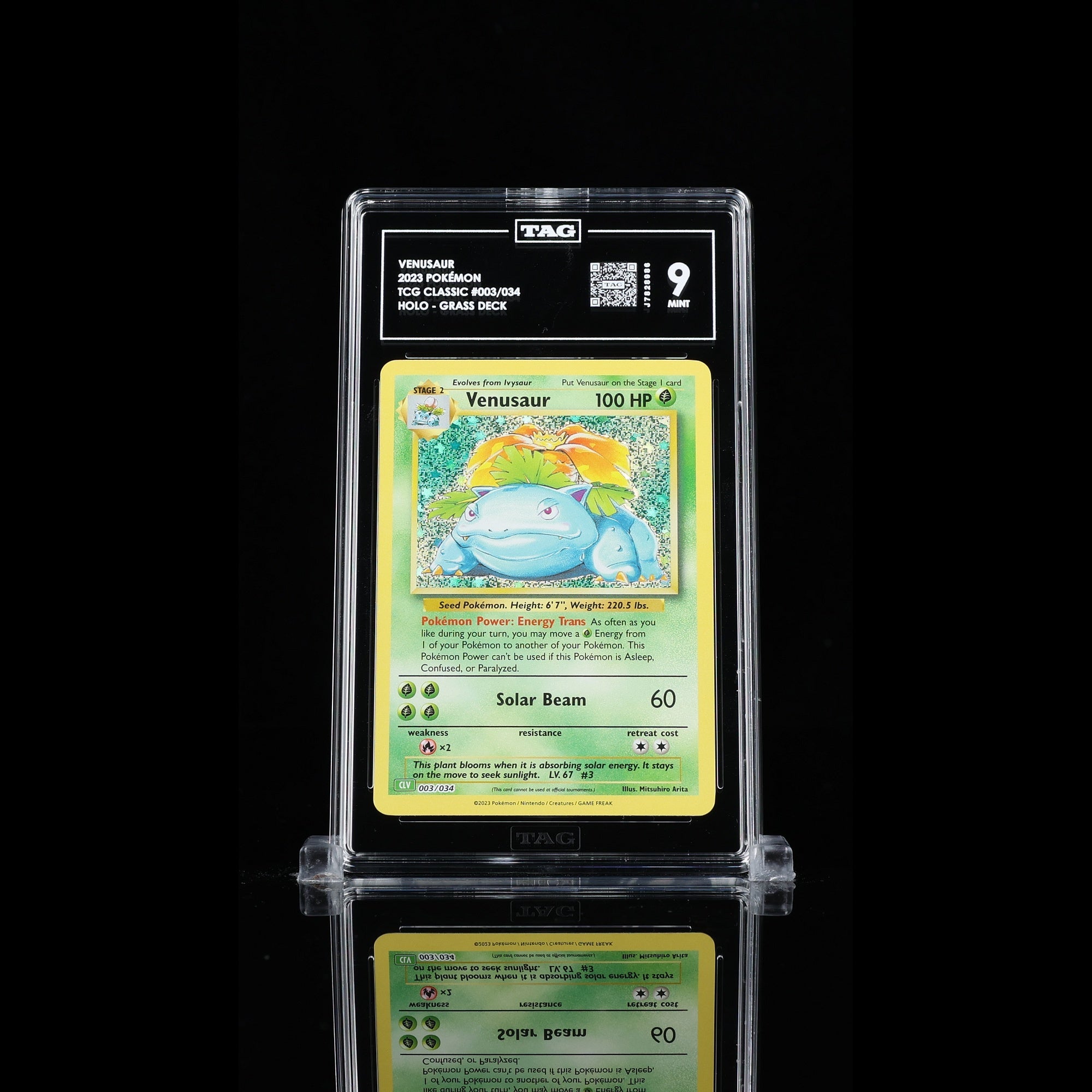 TAG 9.0 MINT Venusaur Double Rare 2023 Pokémon Pokemon TCG Classic 003/165_TCGJ7828986 - TCG TREASURY