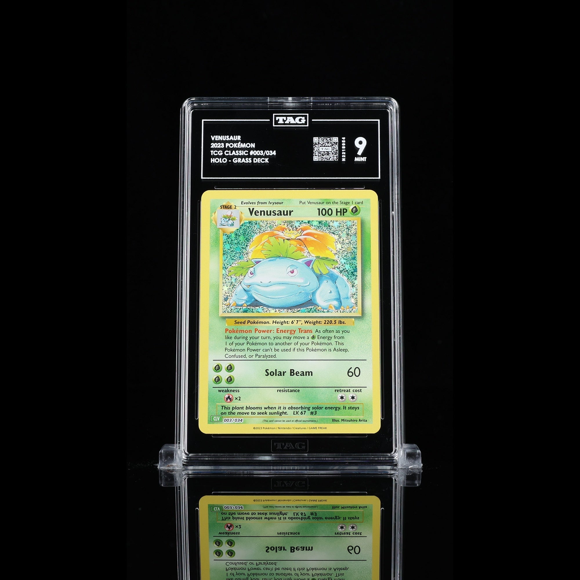 TAG 9.0 MINT Venusaur Double Rare 2023 Pokémon Pokemon TCG Classic 003/165_TCGN2218954 - TCG TREASURY
