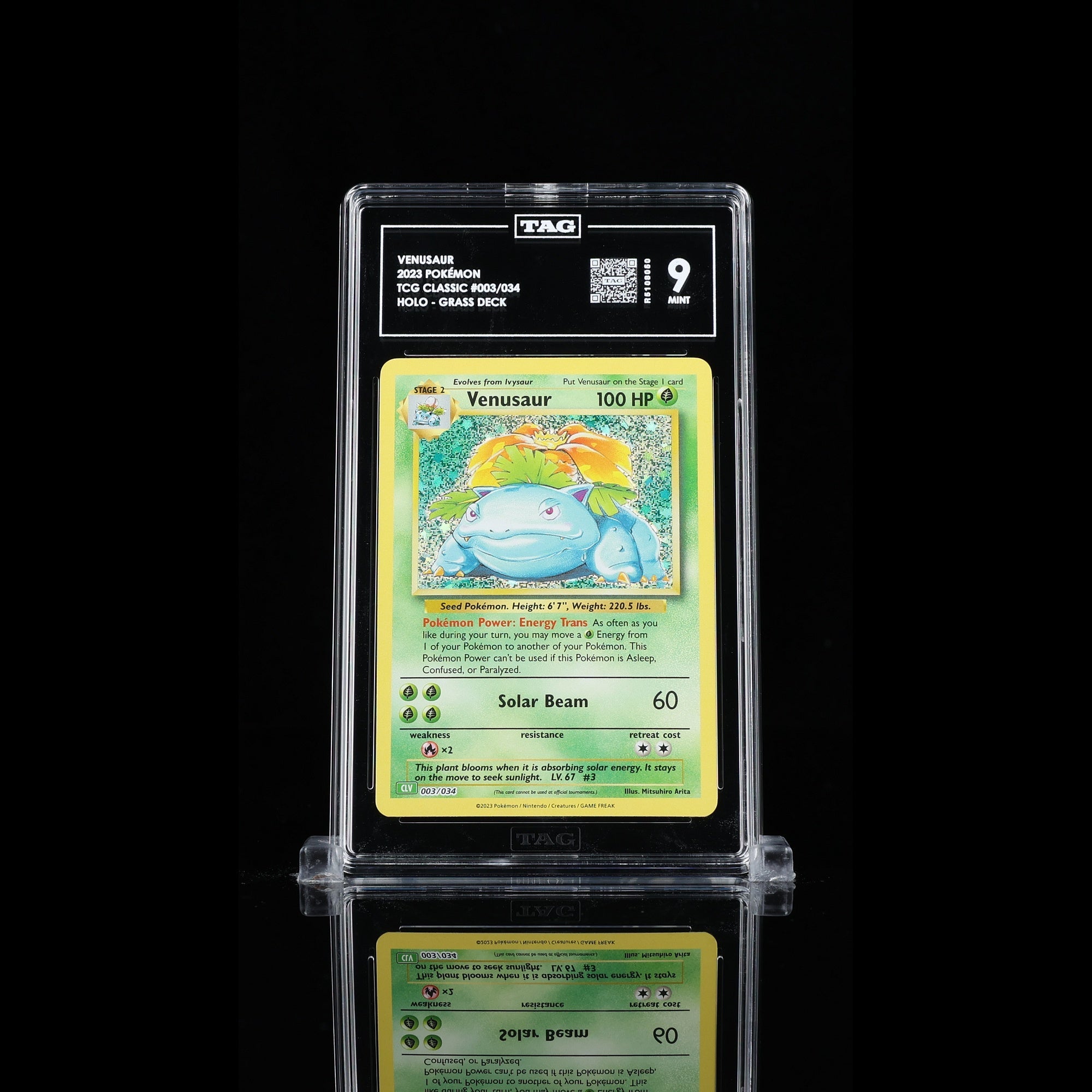 TAG 9.0 MINT Venusaur Double Rare 2023 Pokémon Pokemon TCG Classic 003/165_TCGR5108050 - TCG TREASURY