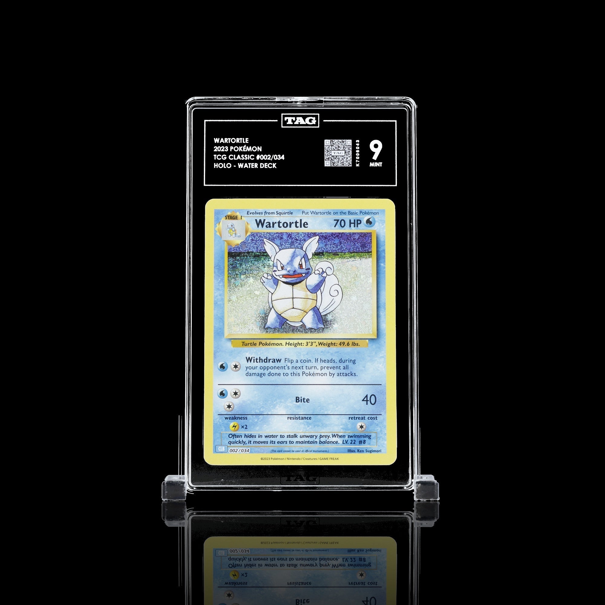 TAG 9.0 MINT Wartortle Classic Collection 2023 Pokémon Pokemon TCG Classic 002/034_TCGK7006043 - TCG TREASURY