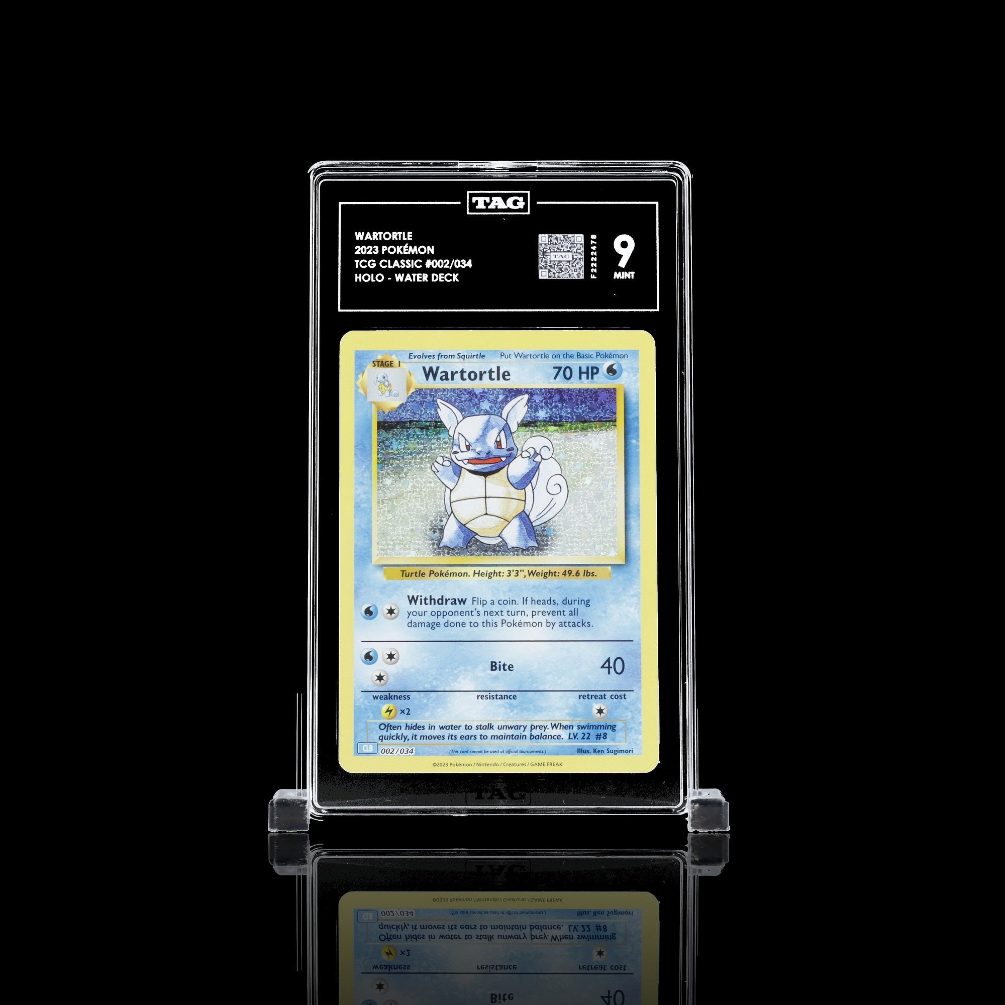 TAG 9.0 MINT Wartortle Classic Collection 2023 Pokémon Pokemon TCG Classic 002/034_TCGF2222478 - TCG TREASURY