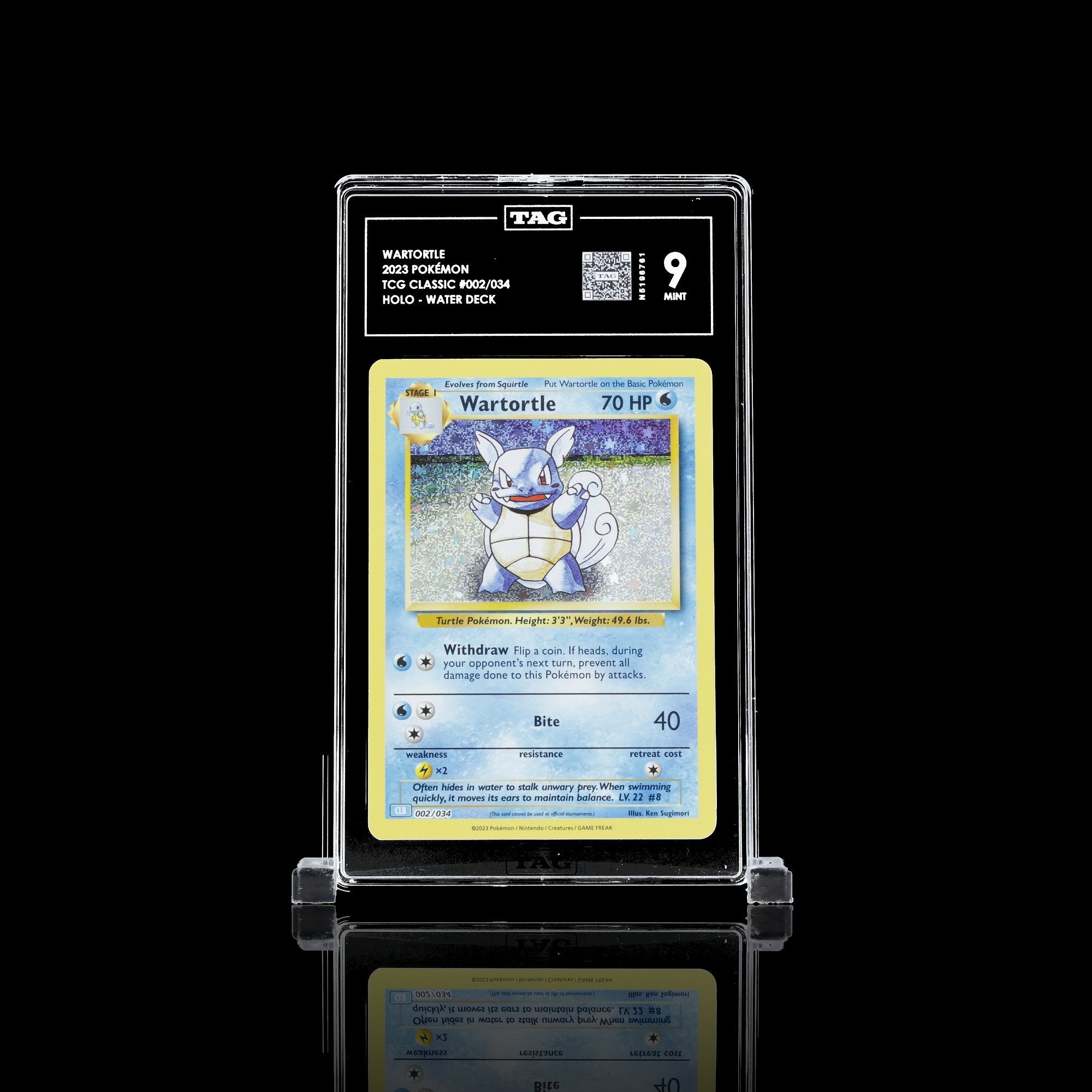 TAG 9.0 MINT Wartortle Classic Collection 2023 Pokémon Pokemon TCG Classic 002/034_TCGN5196761 - TCG TREASURY