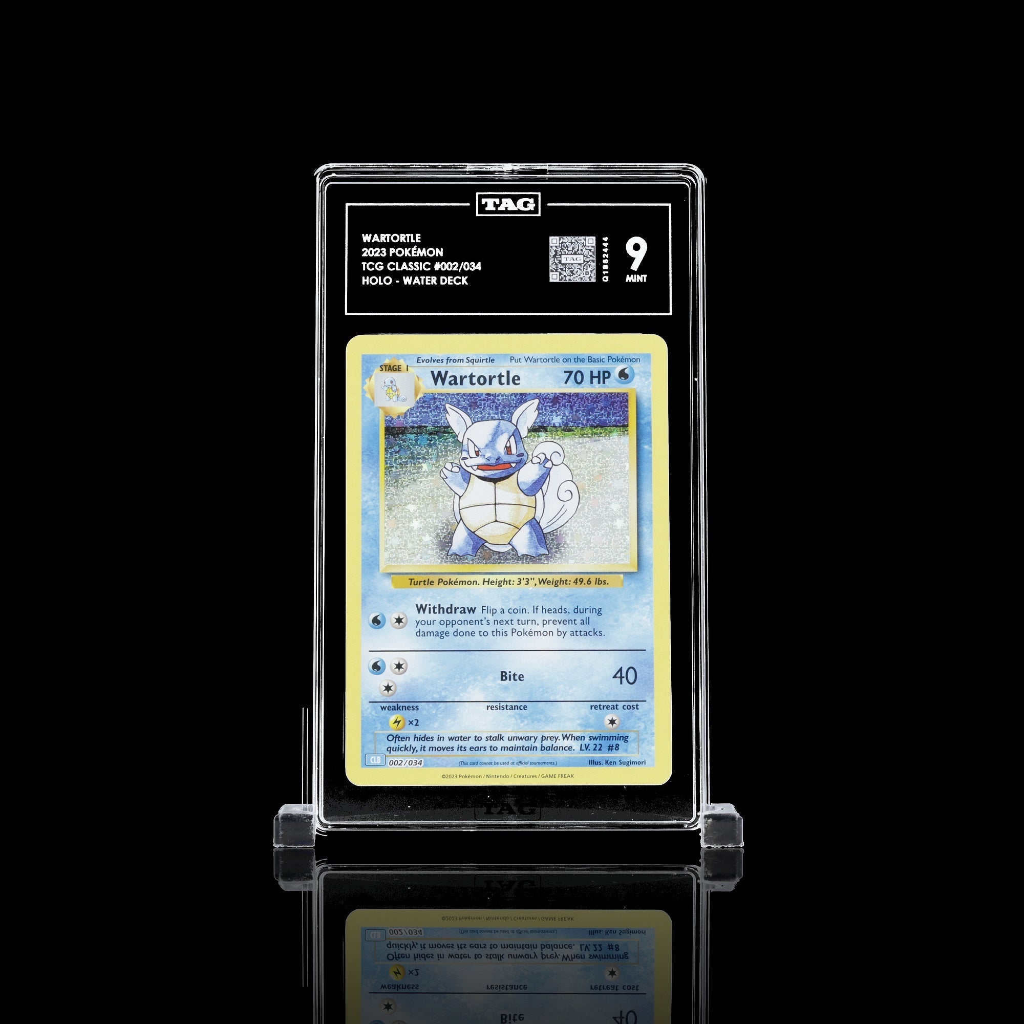 TAG 9.0 MINT Wartortle Classic Collection 2023 Pokémon Pokemon TCG Classic 002/034_TCGQ1862444 - TCG TREASURY