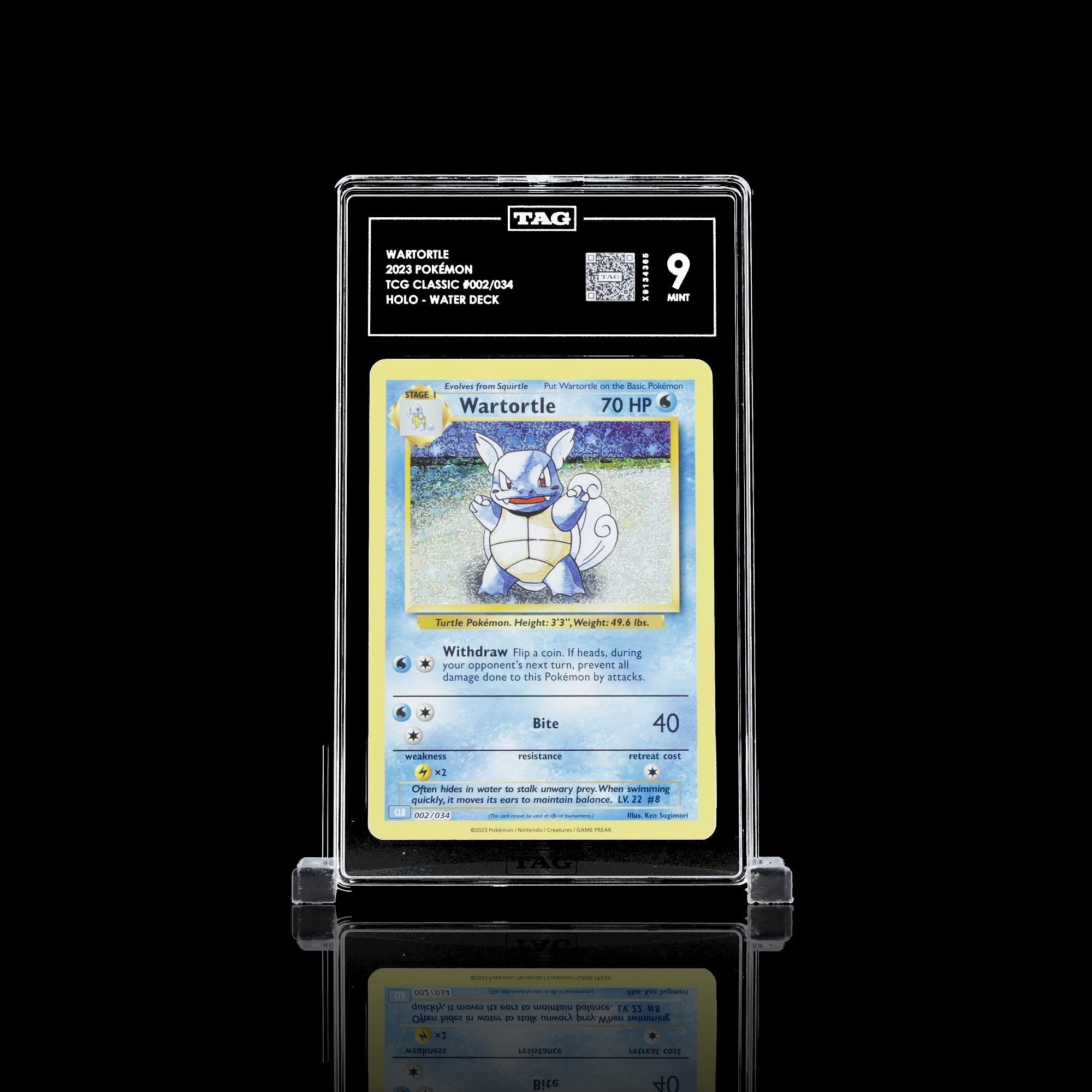 TAG 9.0 MINT Wartortle Classic Collection 2023 Pokémon Pokemon TCG Classic 002/034_TCGX9134365 - TCG TREASURY